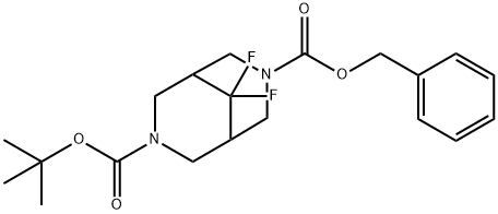 3-benzyl 7-tert-butyl 9,9-difluoro-3,7-diaza-bicyclo[3.3.1]nonane-3,7-dicarboxylate, 1823424-25-4, 结构式