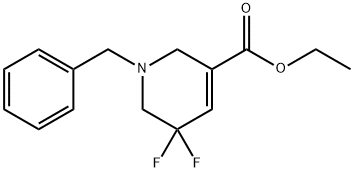 ethyl 1-benzyl-5,5-difluoro-1,2,5,6-tetrahydropyridine-3-carboxylate 化学構造式