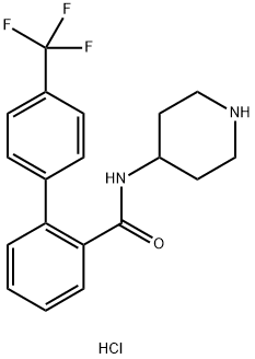 N-(piperidin-4-yl)-4'-(trifluoroMethyl)biphenyl-2-carboxaMide hydrochloride 结构式