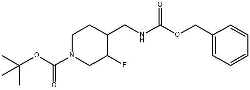 tert-butyl 4-((benzyloxycarbonylaMino)Methyl)-3-fluoropiperidine-1-carboxylate 化学構造式