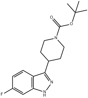 tert-butyl 4-(6-fluoro-1H-indazol-3-yl)piperidine-1-carboxylate 化学構造式