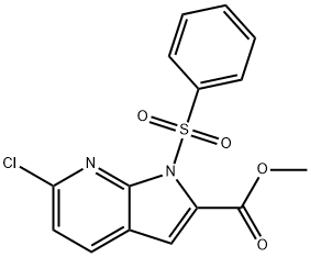 Methyl 1-(benzenesulfonyl)-6-chloro-1H-pyrrolo[2,3-b]pyridine-2-carboxylate,1630907-18-4,结构式