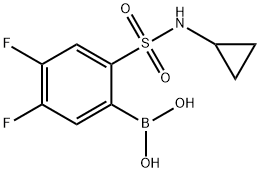 (2-(N-シクロプロピルスルファモイル)-4,5-ジフルオロフェニル)ボロン酸 化学構造式
