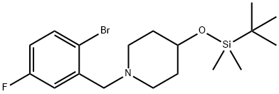 1-(2-broMo-5-fluorobenzyl)-4-((tert-butyldiMethylsilyl)oxy)piperidine Structure