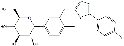 (2R,3R,4R,5S,6R)-2-(3-((5-(4-fluorophenyl)thiophen-2-yl)Methyl)-4-Methylphenyl)-6-(hydroxyMethyl)tetrahydro-2H-pyran-3,4,5-triol Structure