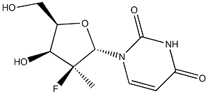 1-((2S,3S,4S,5R)-3-fluoro-4-hydroxy-5-(hydroxyMethyl)-3-Methyltetrahydrofuran-2-yl)pyriMidine-2,4(1H,3H)-dione,,结构式