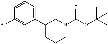 3-(3-溴苯基)哌啶-1-甲酸叔丁酯 结构式