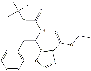tert-butyl-1-(4-(Ethoxycarbonyl)oxazol-5-yl)-2-phenylethylcarbaMate 化学構造式