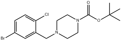 4-(5-ブロモ-2-クロロベンジル)ピペラジン-1-カルボン酸TERT-ブチル 化学構造式