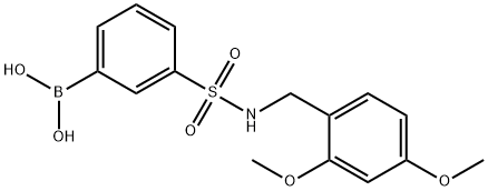 (3-(N-(2,4-二甲氧苄基)氨磺酰)苯基)硼酸,1704082-90-5,结构式