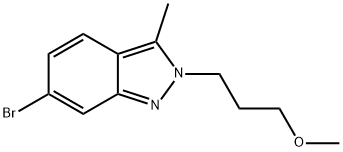 6-BroMo-2-(3-Methoxypropyl)-3-Methyl-2H-indazole 化学構造式