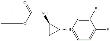 (反)-2-(3,4-二氟苯基)叔丁氧羰基环丙胺,,结构式