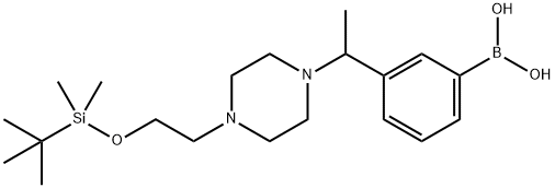 (3-(1-(4-(2-((tert-butyldiMethylsilyl)oxy)ethyl)piperazin-1-yl)ethyl)phenyl)boronic acid Struktur