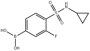 (4-(N-环丙基氨磺酰)-3-氟苯基)硼酸, 1704096-55-8, 结构式