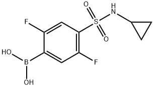 (4-(N-环丙基氨磺酰)-2,5-二氟苯基)硼酸,1704121-77-6,结构式