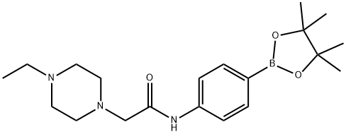 2-(4-ethylpiperazin-1-yl)-N-(4-(4,4,5,5-tetramethyl-1,3,2-dioxaborolan-2-yl)phenyl)acetamide Struktur