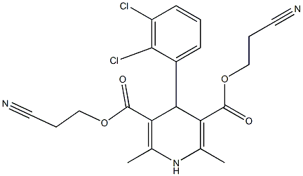 bis(2-cyanoethyl) 4-(2',3'-dichlorophenyl)-2,6-diMethyl-1,4-dihydropyridine-3,5-dicarboxylate|4-(2',3'-二氯苯基) -2,6-二甲基-1,4-二氢吡啶-3,5-二羧酸二(2-氰基)乙酯