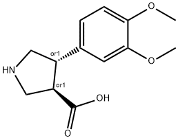 (+/-)-trans-4-(3,4-diMethoxy-phenyl)-pyrrolidine-3-carboxylic acid Struktur
