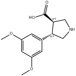 (+/-)-trans-4-(3,5-diMethoxy-phenyl)-pyrrolidine-3-carboxylic acid Structure