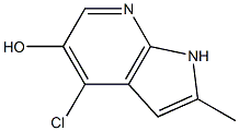 4-Chloro-5-hydroxy-2-Methyl-7-azaindole 化学構造式