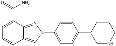 2-(4-(piperidin-3-yl)phenyl)-2H-indazole-7-carboxaMide,,结构式