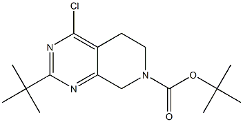 tert-Butyl 2-(tert-butyl)-4-chloro-5,6-dihydropyrido[3,4-d]pyriMidine-7(8H)-carboxylate,,结构式