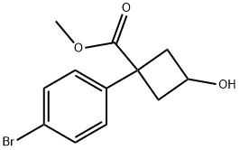 Methyl 1-(4-broMophenyl)-3-hydroxycyclobutanecarboxylate Struktur