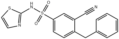 4-benzyl-3-cyano-N-(thiazol-2-yl)benzenesulfonaMide Structure