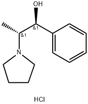(1S,2R)-1-Phenyl-2-(1-pyrrolidinyl)-1-propanol hydrochloride 化学構造式