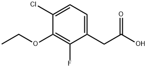 4-クロロ-3-エトキシ-2-フルオロフェニル酢酸 化学構造式
