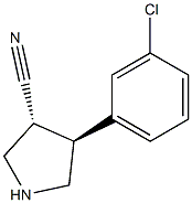 (3R,4S)-4-(3-chlorophenyl)pyrrolidine-3-carbonitrile Struktur