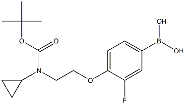 4-(2-(叔-丁氧基羰基(环丙基)氨基)乙氧基)-3-氟苯基硼酸 结构式