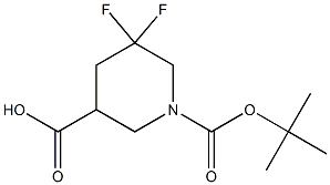 1-(tert-butoxycarbonyl)-5,5-difluoropiperidine-3-carboxylic acid Structure