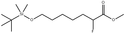 Methyl 7-(tert-butyldiMethylsilyloxy)-2-fluoroheptanoate 化学構造式