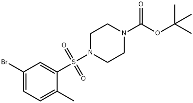 叔-丁基 4-(5-溴-2-甲基苯磺酰)哌嗪-1-羧酸酯,1288209-78-8,结构式