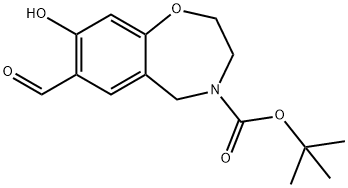 N-BOC-8-羟基-2,3,4,5-四氢苯并[F][1,4]氧氮杂卓-7-甲醛,1823551-73-0,结构式