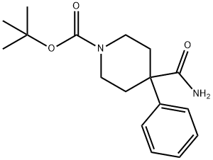 tert-butyl 4-carbaMoyl-4-phenylpiperidine-1-carboxylate Struktur