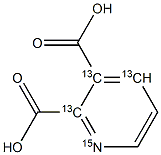 2,3-Pyridinedicarboxylic Acid-13C3, 15N Structure