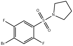 1-(4-溴-2,5-二氟苯磺酰)吡咯烷 结构式