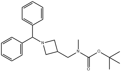 ((1-二苯甲基氮杂环丁烷-3-基)甲基)(甲基)氨基甲酸叔丁酯, 1064048-70-9, 结构式