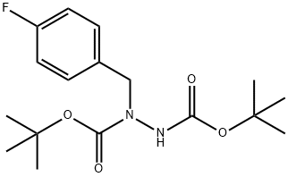 di-tert-butyl 1-(4-fluorobenzyl)hydrazine-1,2-dicarboxylate Struktur