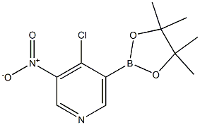 4-氯-3-硝基-5-(4,4,5,5-四甲基-1,3,2-二氧杂环戊硼烷-2-基)吡啶,,结构式