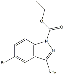 ethyl 3-aMino-5-broMo-1H-indazole-1-carboxylate,,结构式