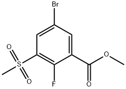 Methyl 5-broMo-2-fluoro-3-(Methylsulfonyl)benzoate 结构式