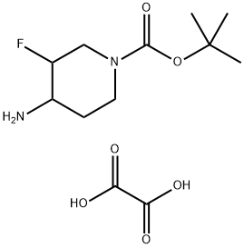 tert-Butyl 4-aMino-3-fluoropiperidine-1-carboxylate oxalate 结构式