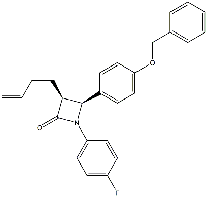 (3S,4S)-4-(4-(Benzyloxy)phenyl)-3-(but-3-en-1-yl)-1-(4-fluorophenyl)azetidin-2-one Structure