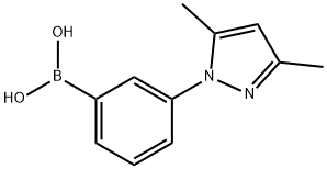 3-(3,5-二甲基-1H-吡唑-1-基)苯硼酸, 1025735-46-9, 结构式