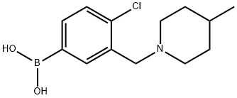 (4-chloro-3-((4-Methylpiperidin-1-yl)Methyl)phenyl)boronic acid Struktur