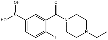 3-(4-乙基哌嗪-1-羰基)- 4-氟苯基硼酸,1704074-46-3,结构式