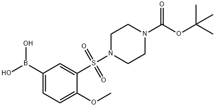 (3-((4-(tert-butoxycarbonyl)piperazin-1-yl)sulfonyl)-4-Methoxyphenyl)boronic acid Structure